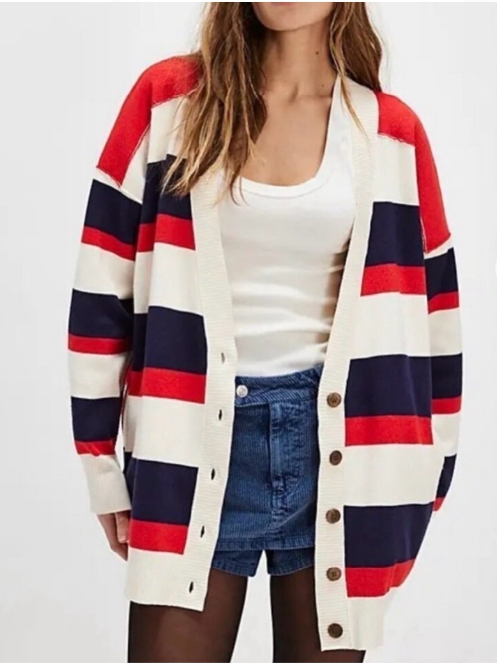 Free People League of Her Own Americana Cardigan